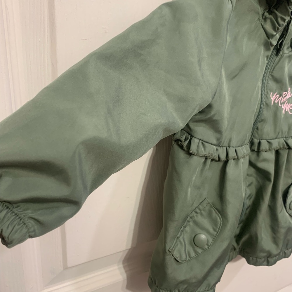 Disney Minnie Mouse Green & Pink 18mon Windbreaker Hooded Jacket. 3178 - Picture 2 of 8